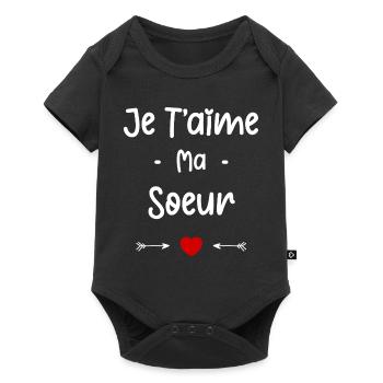 Je t'aime ma Soeur - Body à manches courtes Premium Bébé - noir - Devant