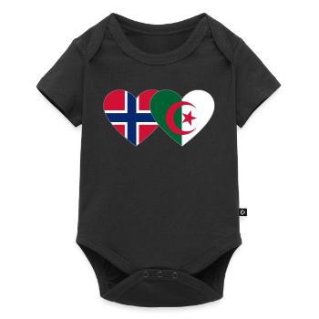 Norway Algeria Flag Heart - Baby Premium short-sleeve bodysuit - black - Front