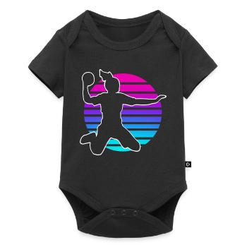 Handball Handball Joueur de handball féminin - Body à manches courtes Premium Bébé - noir - Devant