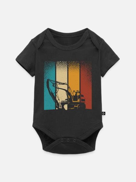 Bagger - Baby Premium Kurzarmbody - Schwarz