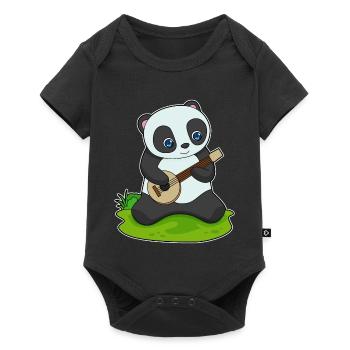 Panda Musicien Guitare Musique - Body à manches courtes Premium Bébé - noir - Devant