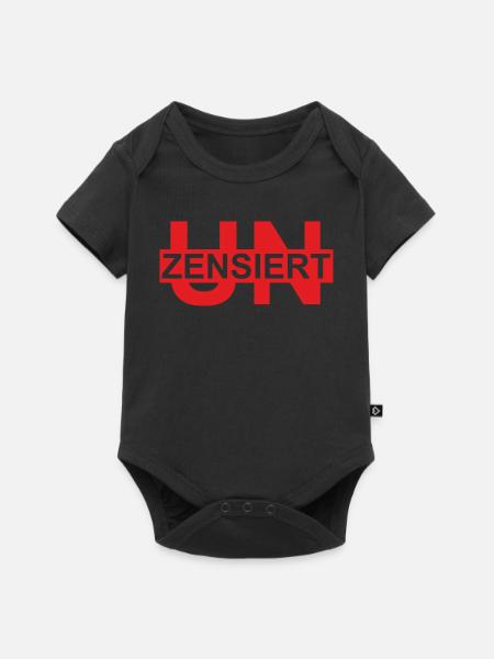 unzensiert - Baby Premium Kurzarmbody - Schwarz