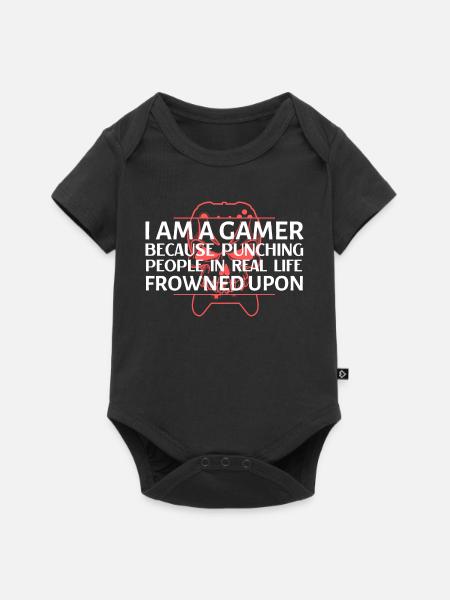 Gamer Punchline Tee - Baby Premium Kurzarmbody - Schwarz