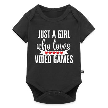Nur ein Mädchen, das Videospiele liebt - Baby Premium Kurzarmbody - Schwarz - Vorne