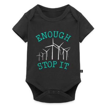 No to wind turbines, Enough, Stop it - Baby Premium short-sleeve bodysuit - black - Front