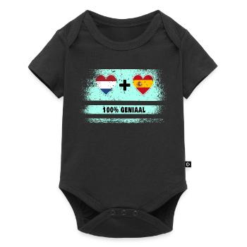 Espagne et Pays-Bas 100% Genius flag - Body à manches courtes Premium Bébé - noir - Devant