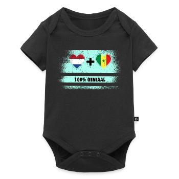 Sénégal et Pays-Bas 100% Genius flag - Body à manches courtes Premium Bébé - noir - Devant