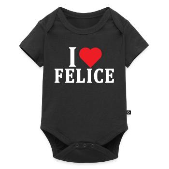 t-shirt I love Happy t-shirt gift idea - Baby Premium short-sleeve bodysuit - black - Front