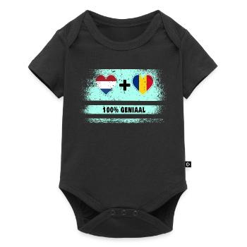 Romania and the Netherlands 100% Genius flag - Baby Premium short-sleeve bodysuit - black - Front