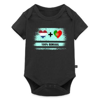 Portugal et Pays-Bas 100% Genius flag - Body à manches courtes Premium Bébé - noir - Devant