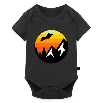 Wingsuit fliegen Base Jumping Skydiving Retro - Baby Premium Kurzarmbody - Schwarz - Vorne
