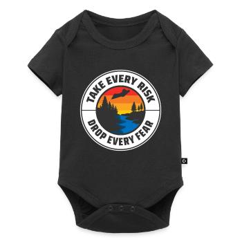 Wingsuit fliegen Base Jumping Fallschirmspringen Wingsuiting - Baby Premium Kurzarmbody - Schwarz - Vorne