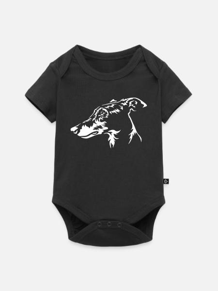 Greyhound Kopf "Black Edition" - Baby Premium Kurzarmbody - Schwarz
