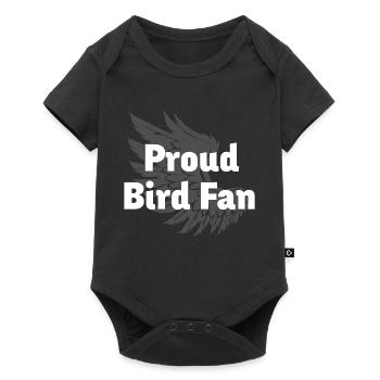 Vogelflügel, Proud bird fan - Baby Premium Kurzarmbody - Schwarz - Vorne