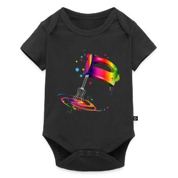 Hand mixer in bright rainbow colours - Baby Premium short-sleeve bodysuit - black - Front