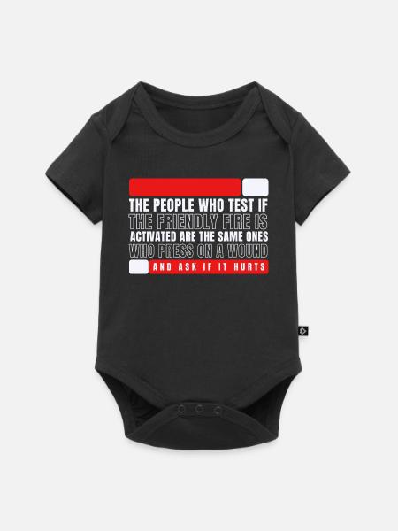 Friendly Fire Wound Test Meme - Baby Premium Kurzarmbody - Schwarz