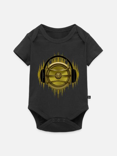 Zeit für Musik - Lausprecher - Kopfhörer - Baby Premium Kurzarmbody - Schwarz