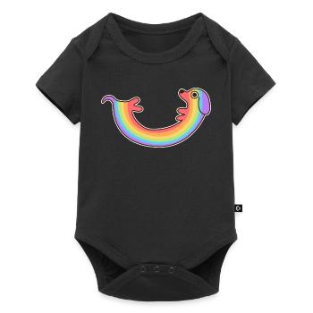 Rainbow dog. Colored dog. Rainbow dog * - Baby Premium short-sleeve bodysuit - black - Front