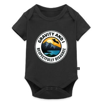 Wingsuit flying Base Jumping Skydiving Wingsuiting - Baby Premium short-sleeve bodysuit - black - Front