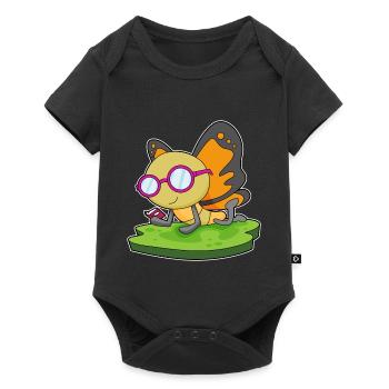 Butterfly Nerd Book Glasses - Baby Premium short-sleeve bodysuit - black - Front