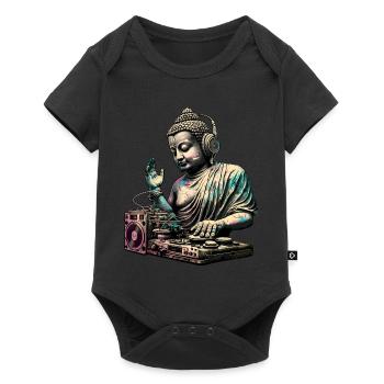 DJ Buddha - Baby Premium Kurzarmbody - Schwarz - Vorne