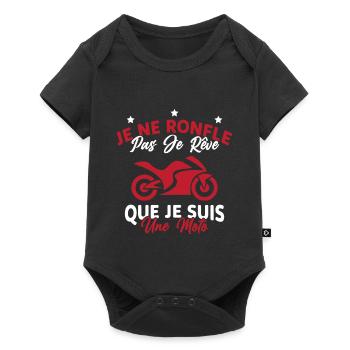 Je Ne Ronfle Pas Je Rêve Que Je Suis Une Moto - Body à manches courtes Premium Bébé - noir - Devant