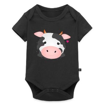 cute cow for animal lovers and farm fans - Baby Premium short-sleeve bodysuit - black - Front
