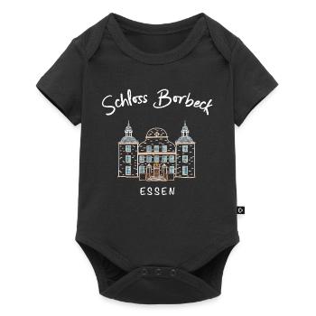 Essen, emblématique château entouré de douves Borbeck, région de la Ruhr - Body à manches courtes Premium Bébé - noir - Devant