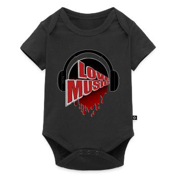 Love Music Headphones Passion - Baby Premium short-sleeve bodysuit - black - Front