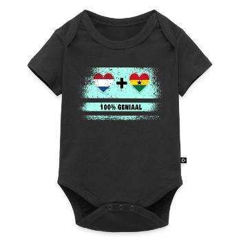 Drapeau 100% Genius du Ghana et des Pays-Bas - Body à manches courtes Premium Bébé - noir - Devant