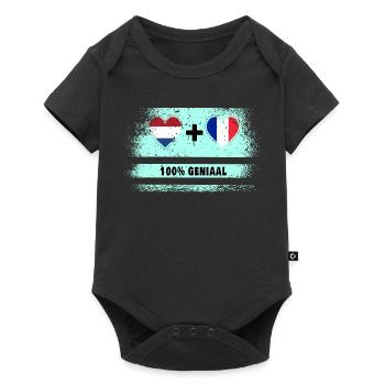 Drapeau 100% Genius de la France et des Pays-Bas - Body à manches courtes Premium Bébé - noir - Devant