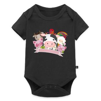 happy farm animals together in the countryside - Baby Premium short-sleeve bodysuit - black - Front