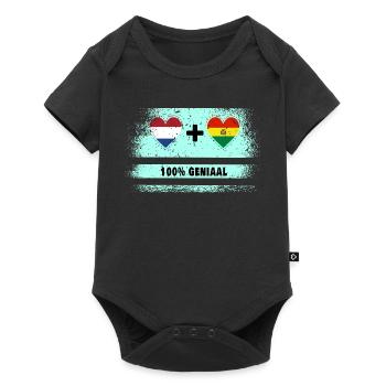 Drapeau 100% Genius de la Bolivie et des Pays-Bas - Body à manches courtes Premium Bébé - noir - Devant