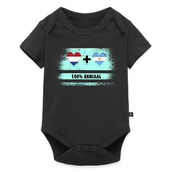 Drapeau 100% Genius de l’Argentine et des Pays-Bas - Body à manches courtes Premium Bébé - noir - Devant