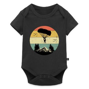 Parachute parachute parachutiste parachutiste parachutisme - Body à manches courtes Premium Bébé - noir - Devant