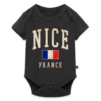 Beau drapeau français - Body à manches courtes Premium Bébé - noir - Devant