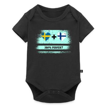 Finnland und Schweden 100% perfekt / Geschenk - Baby Premium Kurzarmbody - Schwarz - Vorne