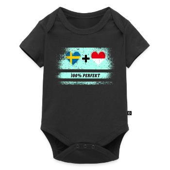 Indonesia and Sweden 100% perfect / gift - Baby Premium short-sleeve bodysuit - black - Front
