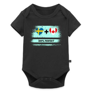 Kanada & Schweden 100% perfekt / Geschenk - Baby Premium Kurzarmbody - Schwarz - Vorne