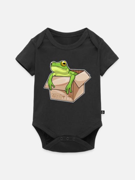 Frosch Karton - Baby Premium Kurzarmbody - Schwarz