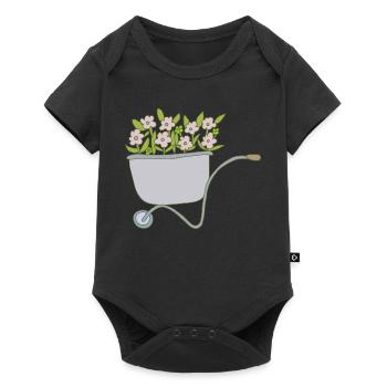 Wheelbarrows Flowers - Baby Premium short-sleeve bodysuit - black - Front