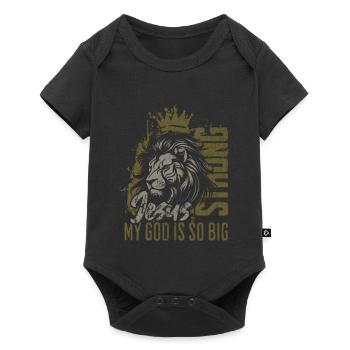 Lion's Crown Jesus Great Faith - Baby Premium short-sleeve bodysuit - black - Front