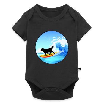 Golden retriever Maman Chien Surf Planche de Surf Surfer - Body à manches courtes Premium Bébé - noir - Devant
