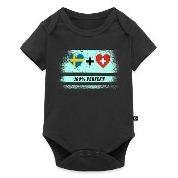 Suisse & Suède 100% Parfait / Cadeau - Body à manches courtes Premium Bébé - noir - Devant