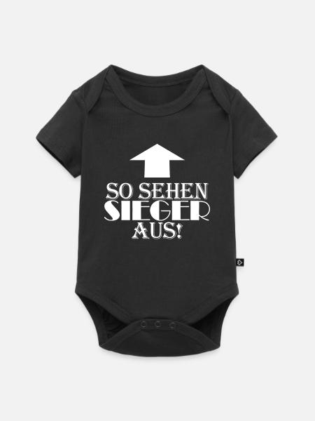 Sieger Erster Gewinner Geschenk - Baby Premium Kurzarmbody - Schwarz
