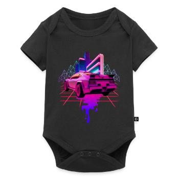 Rétro Wave Voiture de sport Vaporwave - Body à manches courtes Premium Bébé - noir - Devant