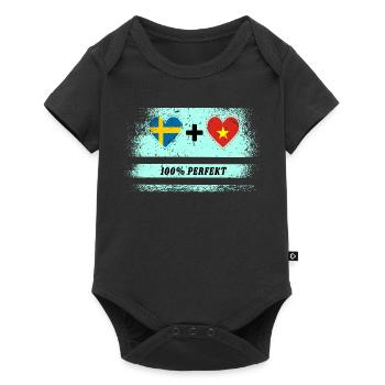 Vietnam et Suède 100% Parfait / Cadeau - Body à manches courtes Premium Bébé - noir - Devant