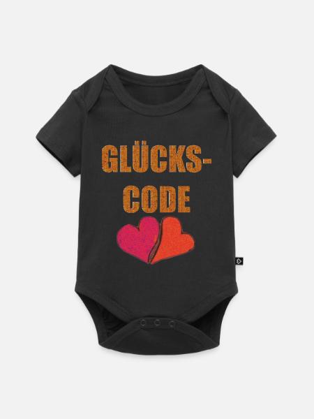 GLÜCKS CODE - Baby Premium Kurzarmbody - Schwarz