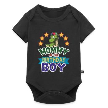 Maman du garçon d’anniversaire Dinosaure Dino T-Rex - Body à manches courtes Premium Bébé - noir - Devant