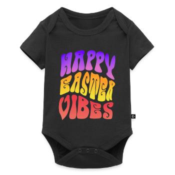 Happy Easter Vibes Frohes Osterfest - Baby Premium short-sleeve bodysuit - black - Front